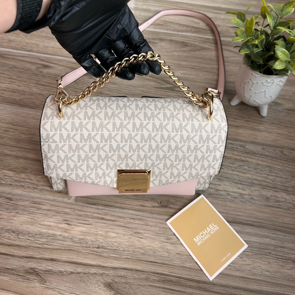 Michael Kors Lita Medium Two-Tone Logo Crossbody Bag. NWT
